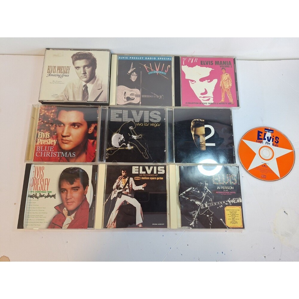 Lot of 11 Elvis Presley CDS Christmas Las Vegas Early Actual Titles In Picture